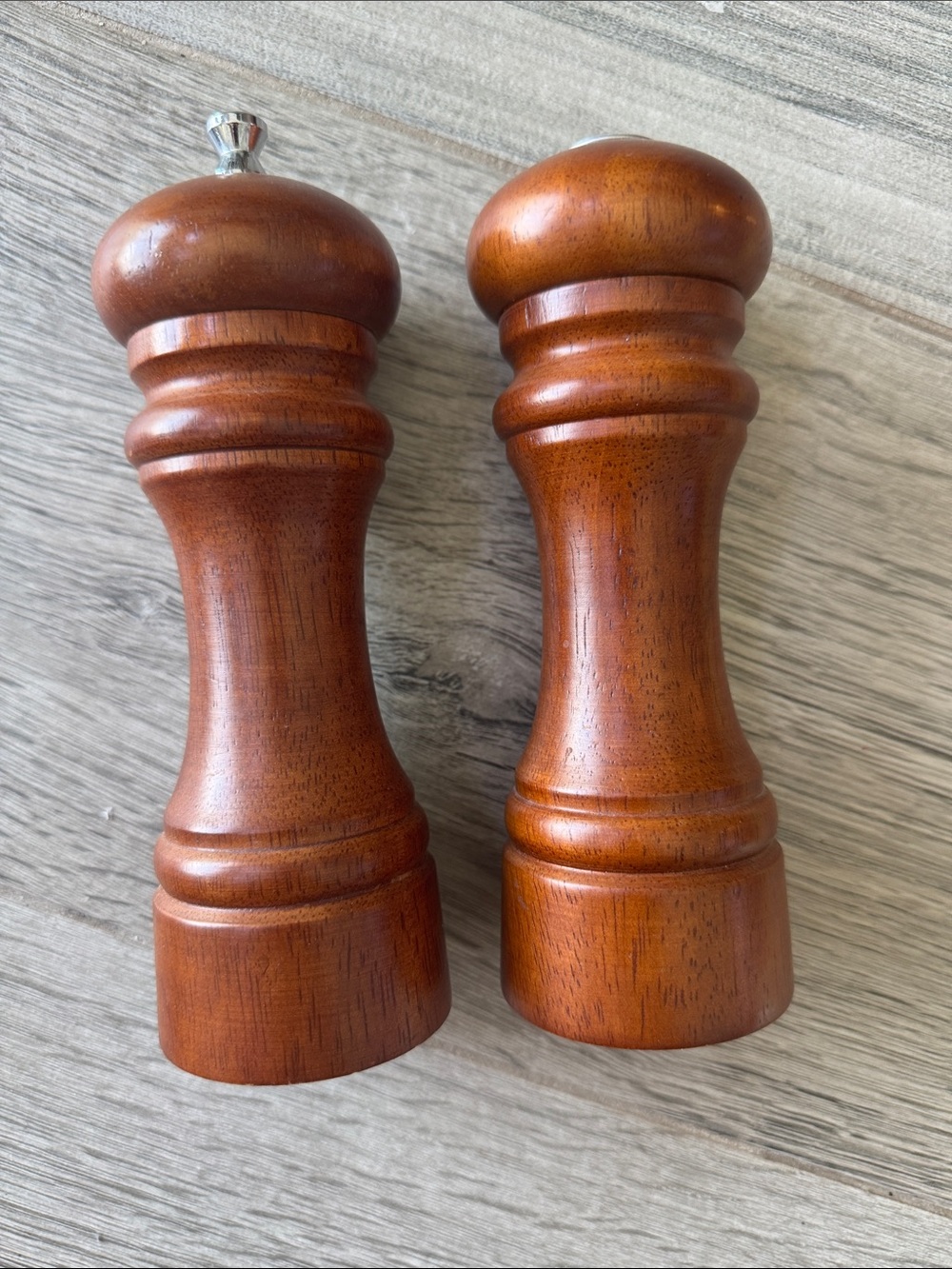 Mr. Dudley MCM style Wooden Salt and Pepper Mill Set — Rich Brown Finish